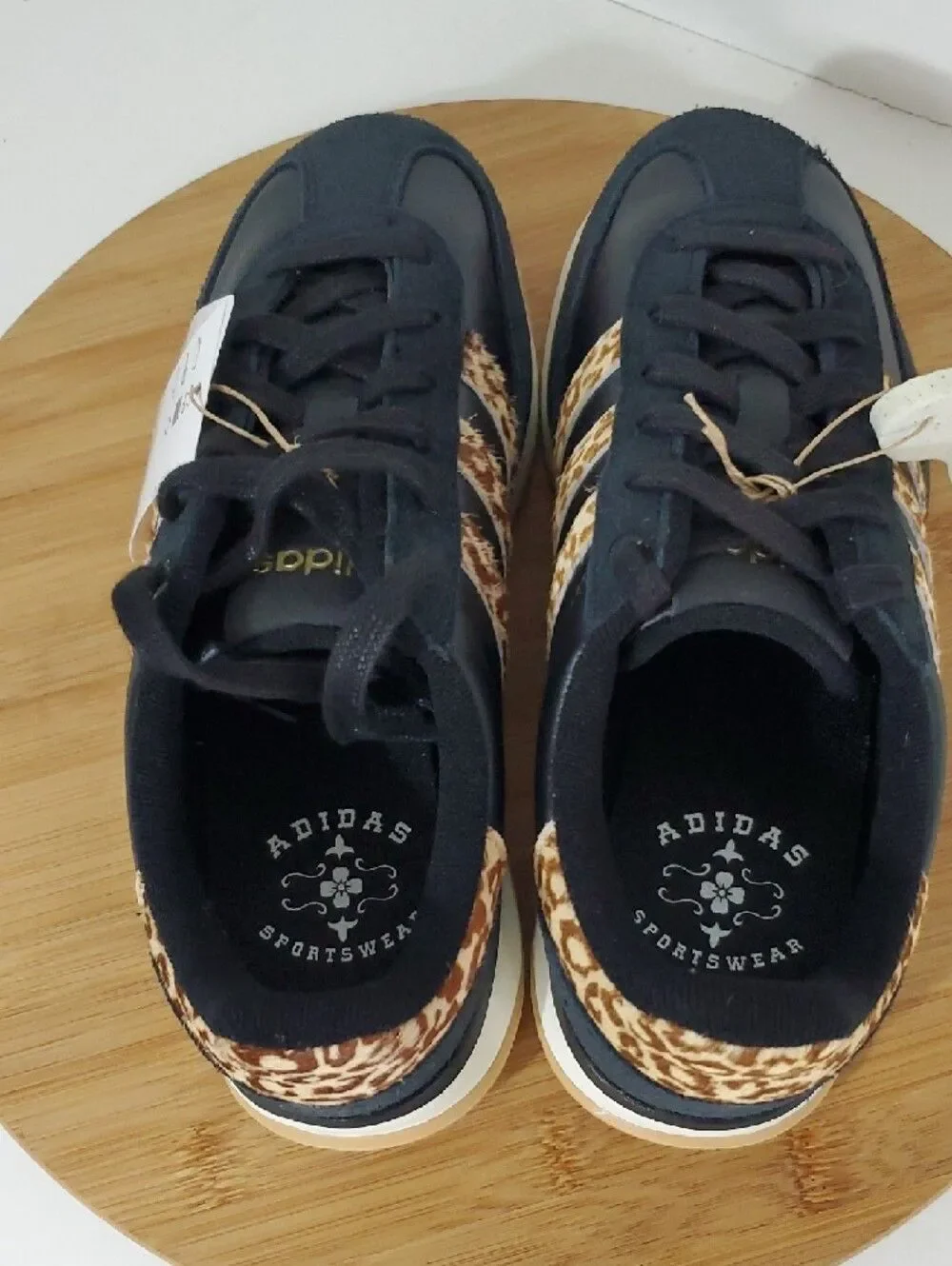 adidas RUN 70s 2.0 Black Leopard Print Accents Women's Size 7 NIB